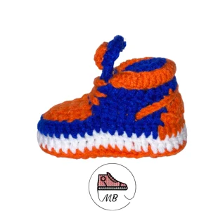 Baby Crochet Mumybuddy-1 Navy/Orange 0-12 Month's