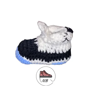 Knitted Shoes Mumybuddy for Infants - Black and Light Blue