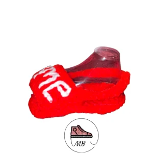Baby Crochet S-Slides Mumybuddy Red Slide Sandal (0-12 Month's)
