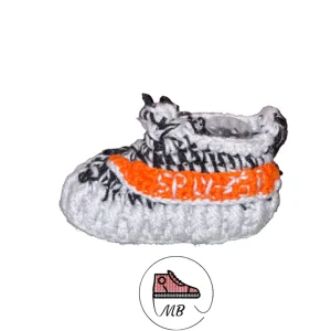 Knitted Shoes For Baby - Black and Orange YZY By MumyBuddy